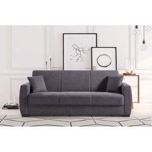 Canapea extensibila Oscar, 226x84x92 cm, 3 locuri, lada de depozitare, Gri inchis imagine