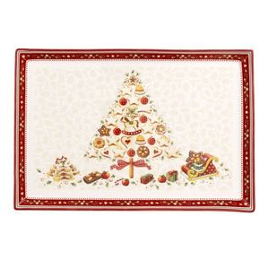 Platou pentru prajituri, Villeroy & Boch, Winter Bakery Cake, 39 x 26.5 cm, portelan premium imagine