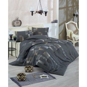 Lenjerie de pat dubla King Quilt(EU) Trace, Eponj Home, 3 piese, 240x220 cm, amestec bumbac, antracit imagine