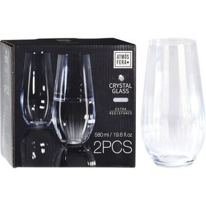 Set 2 pahare pentru apa, Excellent Houseware, 580 ml, 7x15.5 cm, cristal, transparent imagine