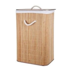 Cos de rufe, Excellent Houseware, 40x30x60 cm, pliabil, bambus/bumbac, natural imagine