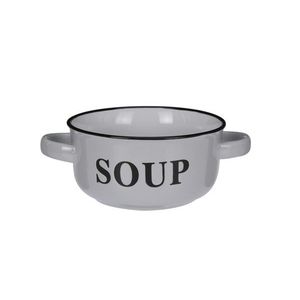 Bol Soup v1, Excellent Houseware, 18x13x6.5 cm, 490 ml, ceramica, alb imagine