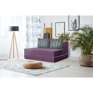 Canapea extensibila Urban Living Bedora 136x80x40 cm Purple/Stripes imagine