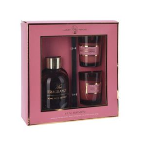 Set parfum camera cu lumanari Silky Lilac liliac roz 80 ml imagine