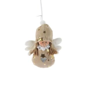 Decoratiune brad fetita Sweet Angel bej 12x15 cm imagine