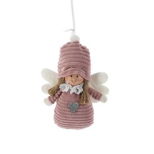 Decoratiune brad fetita Sweet Angel roz 12x15 cm imagine