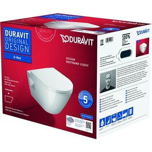 Set vas wc suspendat Duravit D-Neo Rimless si capac cu inchidere lenta imagine