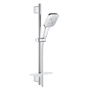 Set de dus Grohe Rainshower SmartActive 130 Cube cu para de dus 3 jeturi furtun 175cm si bara 60cm savoniera crom imagine