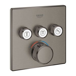 Baterie cada - dus termostatata Grohe Grohtherm SmartControl cu 3 functii montaj incastrat necesita corp ingropat brushed hard graphite imagine