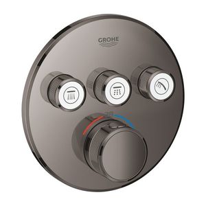 Baterie cada - dus termostatata Grohe Grohtherm SmartControl Round cu 3 functii montaj incastrat necesita corp ingropat hard graphite imagine