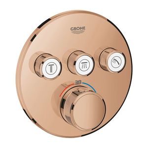 Baterie cada - dus termostatata Grohe Grohtherm SmartControl Round cu 3 functii montaj incastrat necesita corp ingropat warm sunset imagine