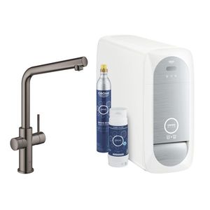 Baterie bucatarie Grohe Blue Home cu pipa L sistem filtrare starter kit hard graphite imagine