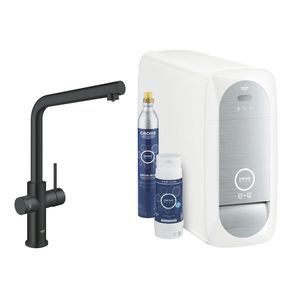 Baterie bucatarie Grohe Blue Home cu pipa L sistem filtrare starter kit velvet black imagine