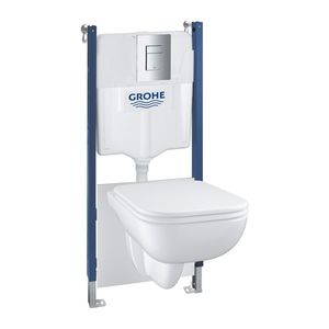 Set complet Grohe Solido Compact 5in1 cu vas wc Start Edge cu capac rezervor incastrat cu cadru si clapeta Even crom imagine