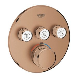 Baterie cada - dus termostatata Grohe Grohtherm SmartControl Round cu 3 functii montaj incastrat necesita corp ingropat brushed warm sunset imagine