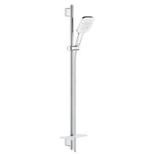 Set de dus Grohe Rainshower SmartActive 130 Cube cu para de dus 3 jeturi furtun 175cm si bara 90cm savoniera moon white imagine