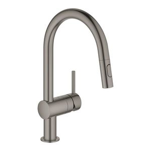 Baterie bucatarie Grohe Minta cu dus extractibil pipa C brushed hard graphite imagine