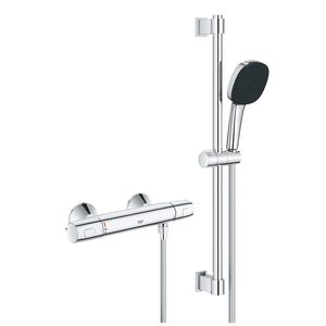 Baterie dus termostatata Grohe Precision Trend cu set de dus Vitalio Comfort 110 cu bara 60cm crom imagine