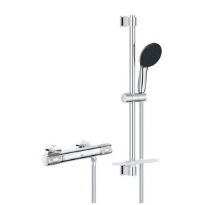 Baterie dus termostatata Grohe Precision Feel cu set de dus Vitalio Start 110 cu bara 60cm crom imagine