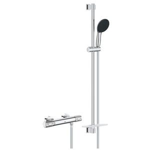 Baterie dus termostatata Grohe Precision Feel cu set de dus Vitalio Start 110 cu bara 90cm crom imagine