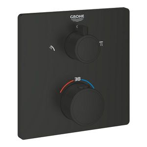 Baterie cada - dus termostatata Grohe Grohtherm Square cu 2 functii montaj incastrat necesita corp ingropat matte black imagine