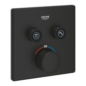 Baterie cada - dus termostatata Grohe Grohtherm SmartControl Square cu 2 functii montaj incastrat necesita corp ingropat phantom black imagine