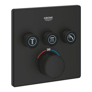 Baterie cada - dus termostatata Grohe Grohtherm SmartControl Square cu 3 functii cu montaj incastrat necesita corp ingropat phantom black imagine