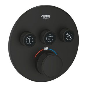 Baterie cada - dus termostatata Grohe Grohtherm SmartControl cu 3 functii montaj incastrat necesita corp ingropat phantom black imagine