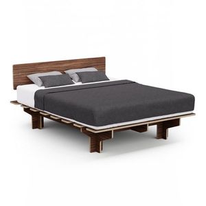 Blumfeldt NordicAura Queen cadru pat dublu, 160 cm x 200 cm, robust, fără unelte, lemn de eucalipt, raft imagine