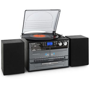 Auna Sistem Stereo Hi-Fi, Vinyl/CD/MP3 USB, casetă imagine