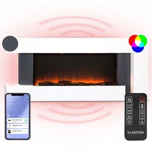 Klarstein Studio Light & Fire 2 Smart, Șemineu, 1000 / 2000 W, MDF, WiFi Control imagine