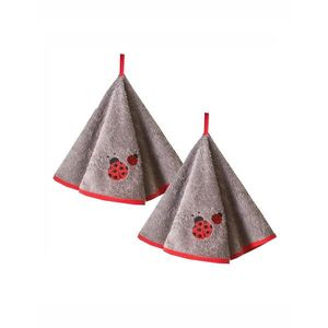 Set de 2 cârpe rotunde cu broderie ladybird imagine