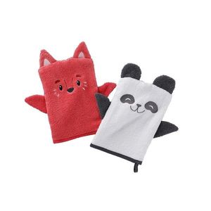 Set de 2 prosoape din terry cu broderie de animale imagine