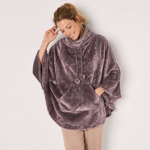 Poncho din fleece cu model în relief imagine