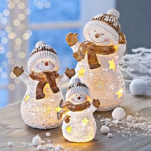 LED Frosty the Snowman Family, set de 3 imagine