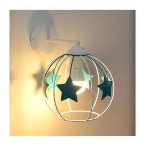 Lampă de perete pentru copii STARS 1xE27/15W/230V turcoaz/alb imagine