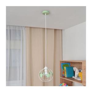 Lustră pe cablu pentru copii STARS 1xE27/15W/230V verde/alb imagine