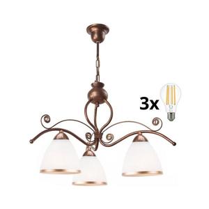 Lustră LED pe lanț Brilagi ANTICO 3xE27/60W/230V bronz patină imagine