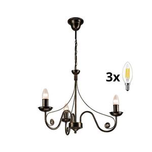 Lustră LED pe lanț Brilagi STEFANO 3xE14/40W/230V negru patină imagine