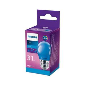 Bec LED Philips P45 E27/3, 1W/230V albastru imagine