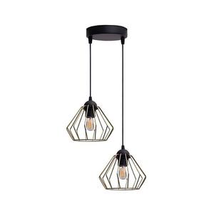 Lustră pe cablu CEED GOLD 2xE27/60W/230V d. 28 cm negru/auriu imagine