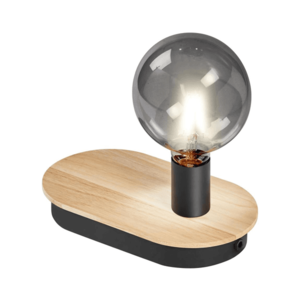 Lampă LED tactilă de masă cu conector USB Ledvance DECOR WOOD 1xE27/8W/230V imagine