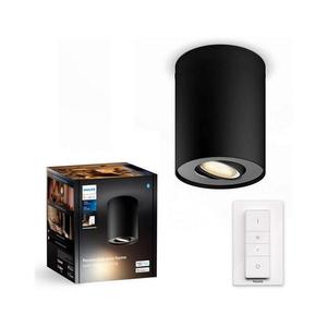 Spot LED dimabil Philips Hue PILLAR 1xGU10/4, 2W/230V negru + telecomandă imagine