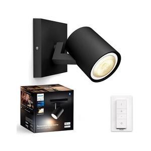 Spot LED dimabil Philips Hue RUNNER 1xGU10/4, 2W/230V negru + telecomandă imagine