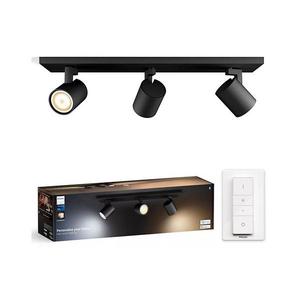 Spot LED dimabil Philips Hue RUNNER 3xGU10/4, 2W/230V negru + telecomandă imagine