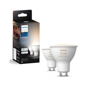 SET 2x bec LED dimabil Philips Hue WHITE AMBIANCE GU10/4, 2W/230V 2200-6500K imagine