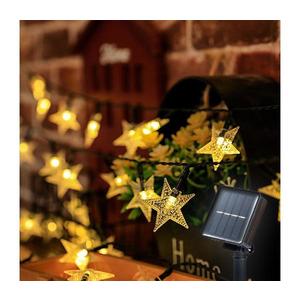 Lanț LED solar decorativ Brilagi STARS 50xLED/8 funcții 7m IP65 alb cald imagine