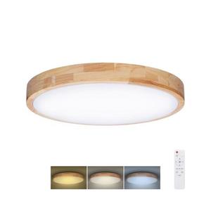 Plafonieră LED dimabilă WO8009 SOLID OAK LED/48W/230V 3000-6500K d. 39 cm + telecomandă imagine