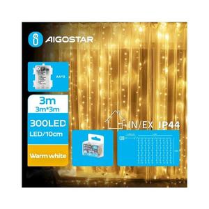 Instalație LED de Crăciun de exterior 300xLED/8 funcții 3xAA 6x2m IP44 alb cald imagine