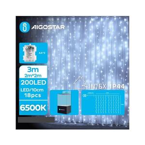 Instalație LED de Crăciun de exterior 200xLED/8 funcții 3xAA 5x2m IP44 alb rece imagine